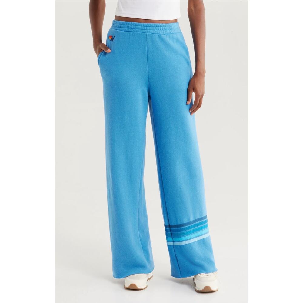 Aviator Nation Rugby Stitch Wide Leg Sweatpants - Picture 2 of 12